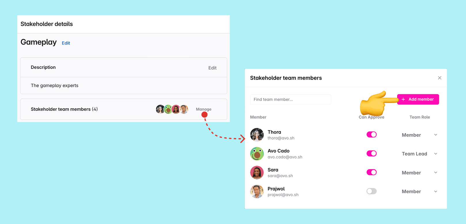 Adding stakeholder team members